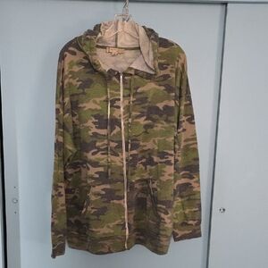 Misia Green and Gray Military Patterned Top